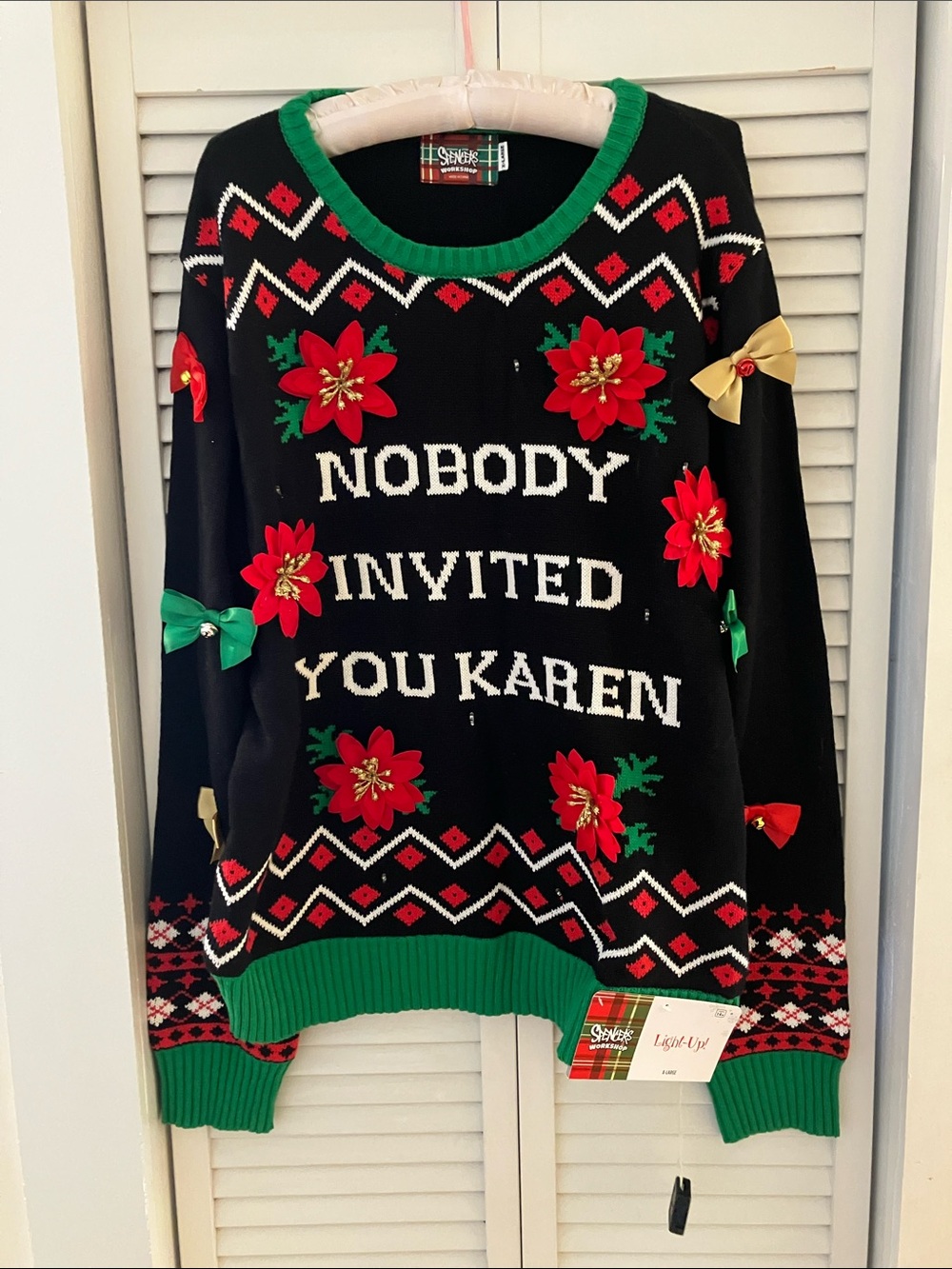 Spencer’s Holiday Christmas Karen Sweater Funny Sassy Size XL